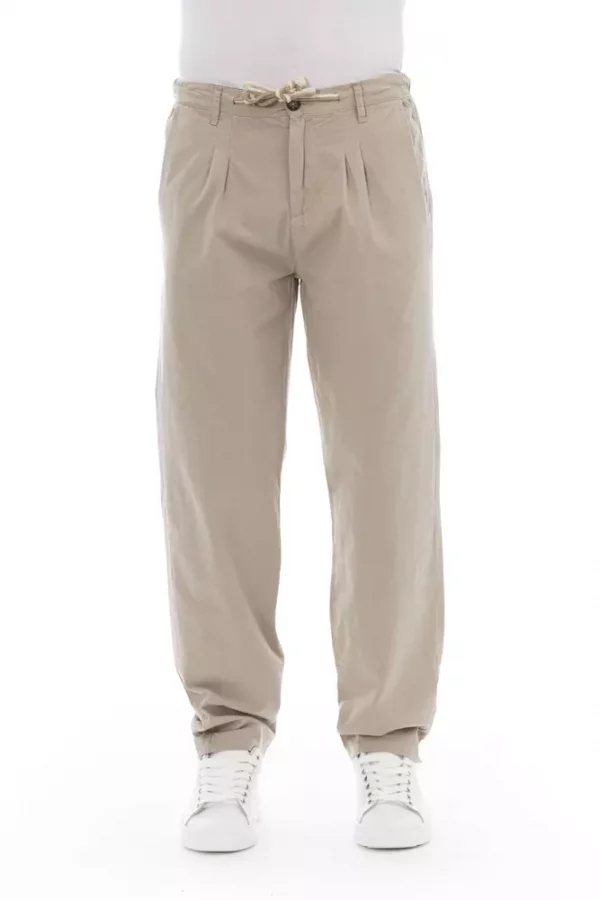 Beige Baumwolle Männer Chino Hosen