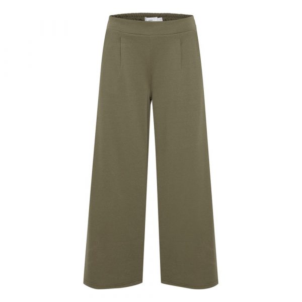 Grüne Bootcut-Hose aus recyceltem Polyester