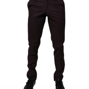 Braun Reine Baumwolle Slim Fit Herren Anzughose