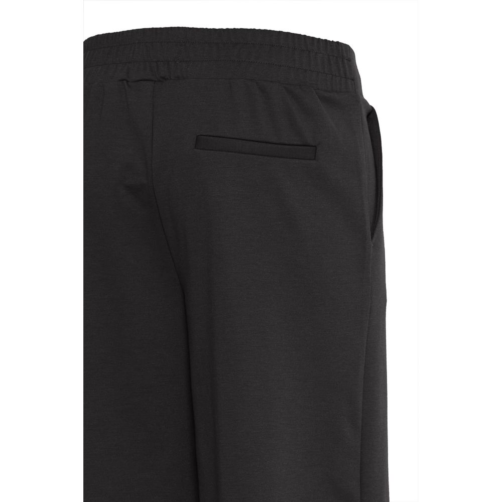 Schwarze, lässige Hose aus recyceltem Polyurethan - Image 3